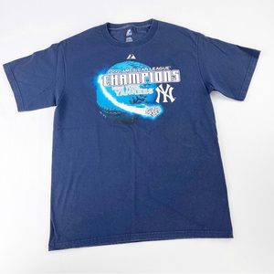 Majestic 2009 American League Champions New York Yankees Blue T Shirt